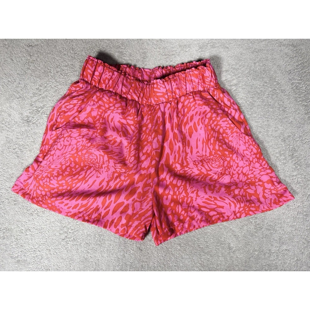 TYCHE Printed Abstract Zebra Hot Pink Boutique Shorts Made in USA Pockets Small